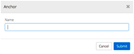 How to insert deep link or bookmark in the same page Anchor dialog box